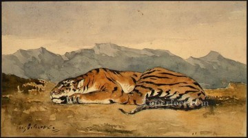 動物 Painting - タイガー 1830 ウジェーヌ・ドラクロワ